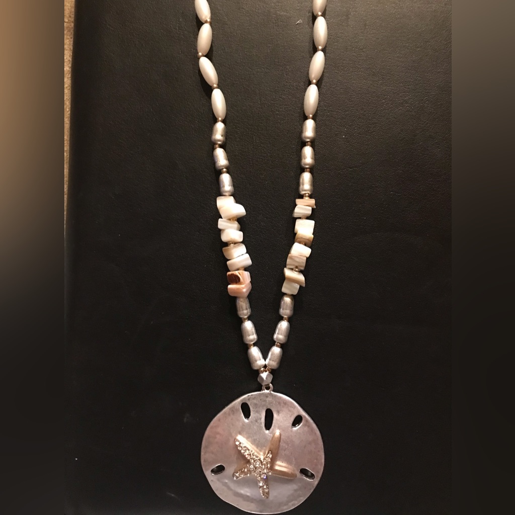 Ballet Beach Gems Starfish Pearl Shell Necklace Crystal Gold Starfish Pendant